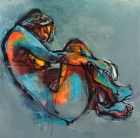 Khalid Khan-Kaay, 60 x 60 Inch, Acrylic on Canvas, Figurative Painting, AC-KHKN-070